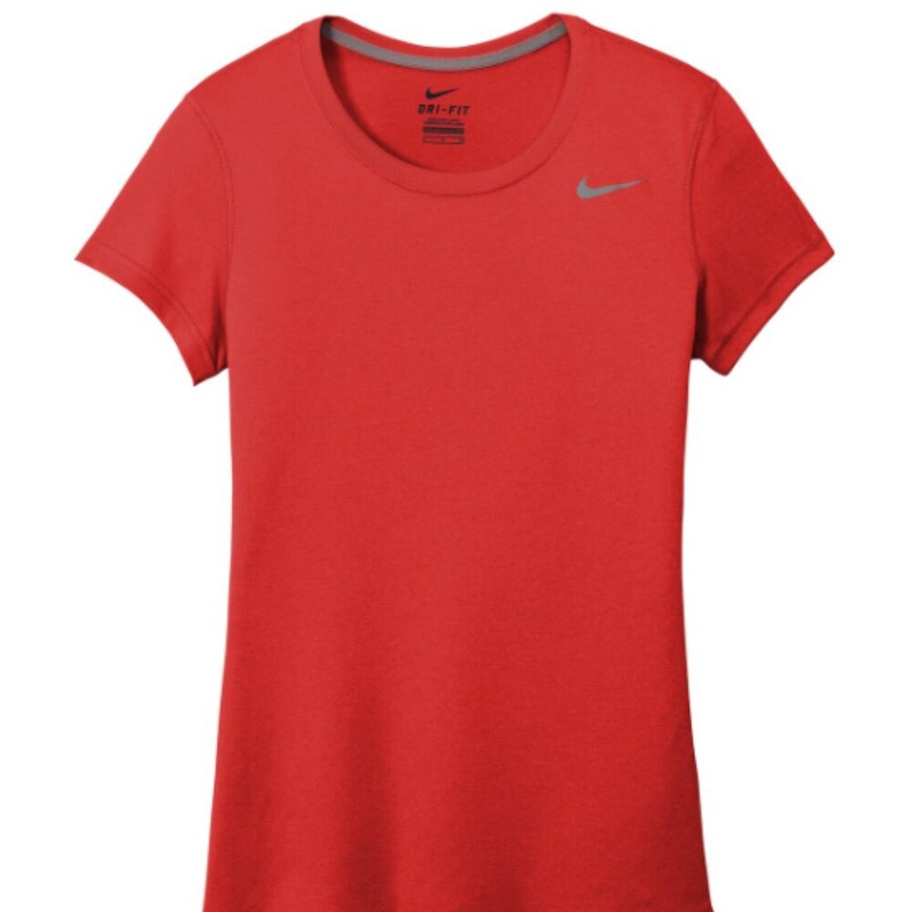 NWT Nike Red "The Nike Tee" with Silver Swoosh